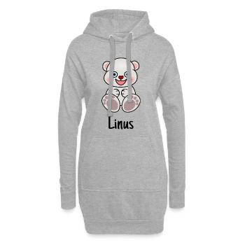 Linus, ours mignon, motif bébé bébé vêtements enfant en bas âge - Sweat-shirt à capuche long Femme - gris chiné - Devant