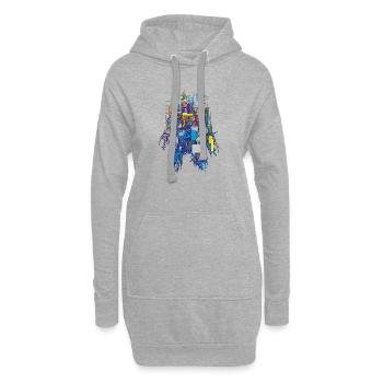 Cyber Android Résumé - Sweat-shirt à capuche long Femme - gris chiné - Devant