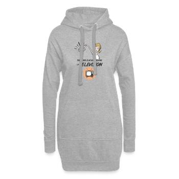 Je lave mon cerveau avec la télévision - Sweat-shirt à capuche long Femme - gris chiné - Devant