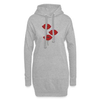 mohnblumen - Hoodie-Kleid - Grau meliert - Vorne