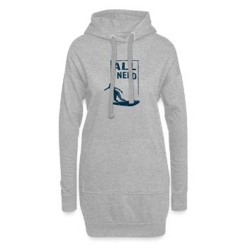 ALL I NEED is surfing - Hoodie-Kleid - Grau meliert - Vorne