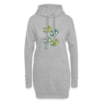 citrons 4x - Sweat-shirt à capuche long Femme - gris chiné - Devant