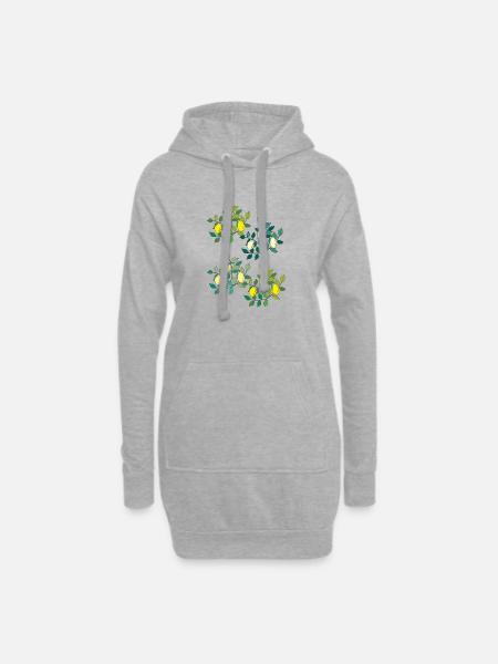 zitronen 4fach - Hoodie-Kleid - Grau meliert