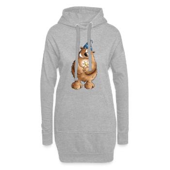 Magicien Ours I Magicien Ours I Magicien - Sweat-shirt à capuche long Femme - gris chiné - Devant