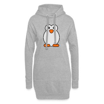 Oiseau pingouin Animal Antarctique Froid Pôle Sud - Sweat-shirt à capuche long Femme - gris chiné - Devant