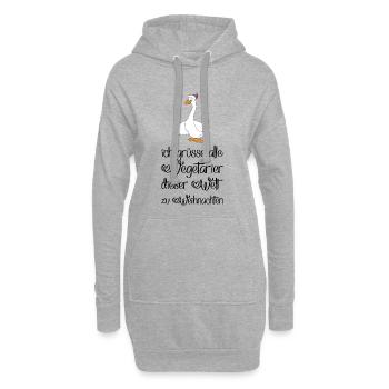 Lustige Geschenke für Vegetarier zu Weihnachten - Hoodie-Kleid - Grau meliert - Vorne