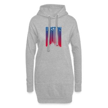 Boston Skyline Gradient Night - Hoodie-Kleid - Grau meliert - Vorne