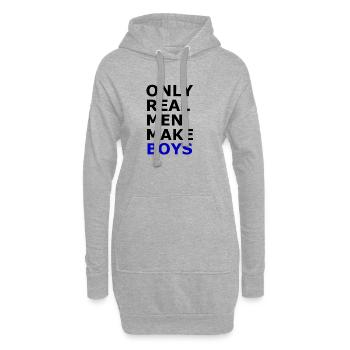 Les vrais hommes font des garçons - Sweat-shirt à capuche long Femme - gris chiné - Devant
