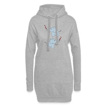 elefanten doppelt - Hoodie-Kleid - Grau meliert - Vorne