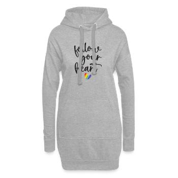 Mois de la fierté - Suivez votre cœur - Sweat-shirt à capuche long Femme - gris chiné - Devant