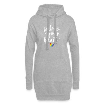 Mois de la fierté - Suivez votre cœur - Sweat-shirt à capuche long Femme - gris chiné - Devant