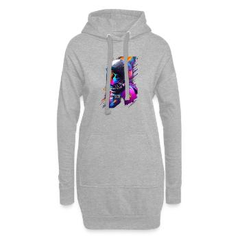 Astronaute - Sweat-shirt à capuche long Femme - gris chiné - Devant