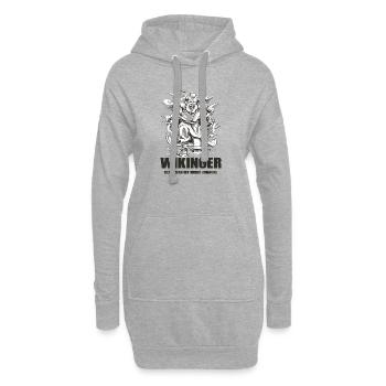 Wikinger Design - Hoodie-Kleid - Grau meliert - Vorne