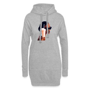 Lebendige Sommergetränk Frau Illustration - Hoodie-Kleid - Grau meliert - Vorne