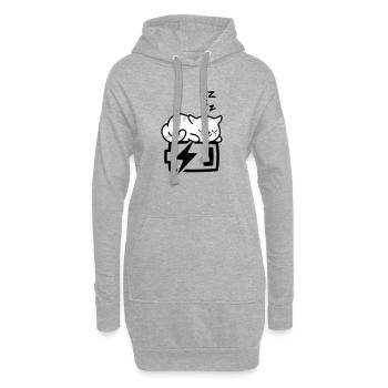 Sleepy Kitty (Couleur Changeante - 3 couleurs) - Sweat-shirt à capuche long Femme - gris chiné - Devant