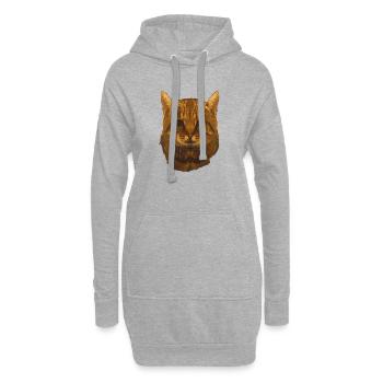 getigerte Katze, gesicht, Besitzer, für jedermann - Hoodie-Kleid - Grau meliert - Vorne