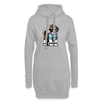 Bernhardiner Hund Bayern - Hoodie-Kleid - Grau meliert - Vorne