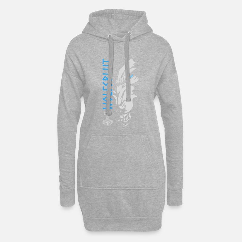 wolfsblut wikinger thor wolf odin norden walhalla - Hoodie-Kleid - Grau meliert