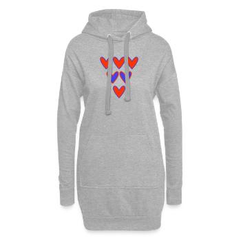LIEBE. PAAR. ICH HABE GERADE GEHEIRATET. Junggesellinnenabschied. VALENTINSTAG. - Hoodie-Kleid - Grau meliert - Vorne