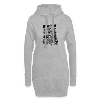 Design abstrait géométrique coloré - Sweat-shirt à capuche long Femme - gris chiné - Devant