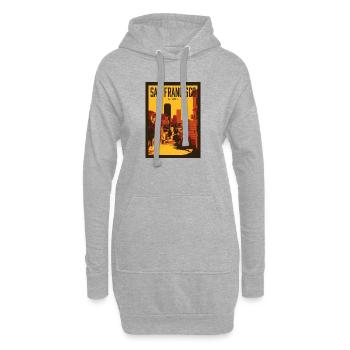 Sonnengetönte San Francisco Skyline - Hoodie-Kleid - Grau meliert - Vorne