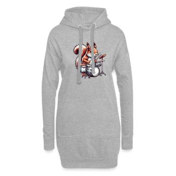 Motocross Sport Eichhörnchen Nüsse Tierliebe - Hoodie-Kleid - Grau meliert - Vorne