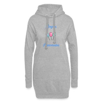 HAPPY BIRTHDAY - Sweat-shirt à capuche long Femme - gris chiné - Devant
