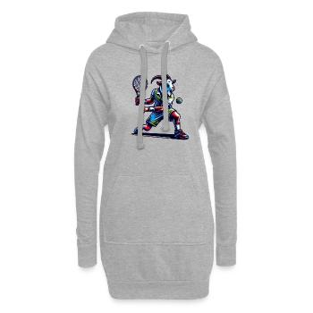 Ziege Tennis Spieler Sport Design - Hoodie-Kleid - Grau meliert - Vorne