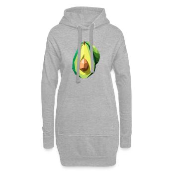 Avocado Vegan geometrisch Superfood Geometrie - Hoodie-Kleid - Grau meliert - Vorne