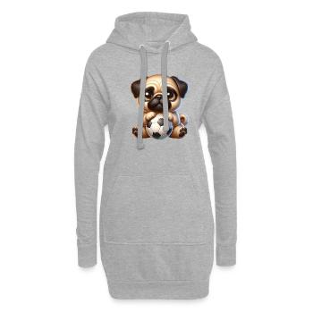 Mignon Carlin Chien Joueur De Football Joueur De Balle Champion - Sweat-shirt à capuche long Femme - gris chiné - Devant