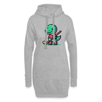 Mignon Dino Équipe de joueurs de hockey sur gazon - Sweat-shirt à capuche long Femme - gris chiné - Devant