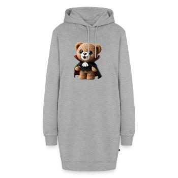 niedlicher Vampir-Teddy Bär für Halloween Spaß - Hoodie-Kleid - Grau meliert - Vorne