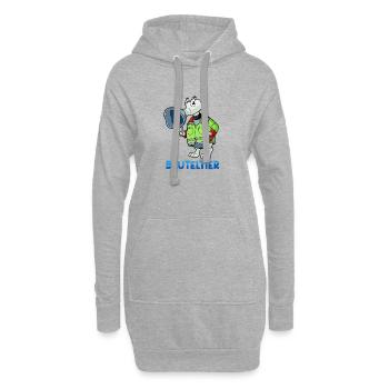 Marsupial / Service de secours et d’anesthésie - Sweat-shirt à capuche long Femme - gris chiné - Devant