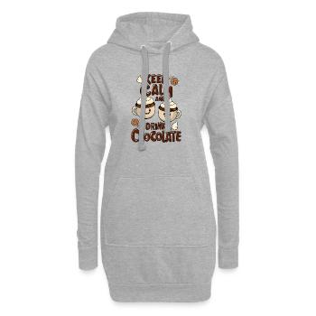 Lustige Schokoladen Tassen - Hoodie-Kleid - Grau meliert - Vorne