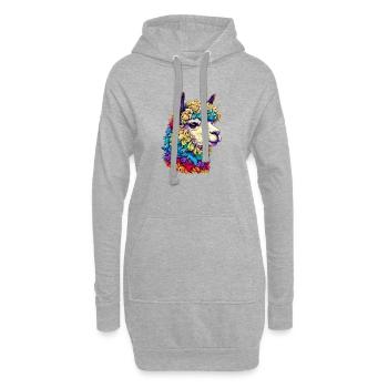 Alpaka - Hoodie-Kleid - Grau meliert - Vorne