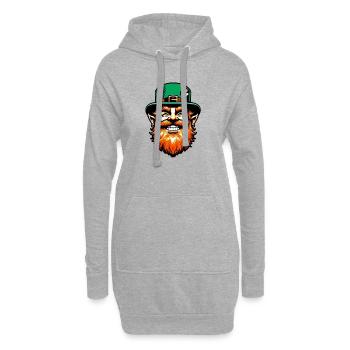 Irischer Kobold Irland - Hoodie-Kleid - Grau meliert - Vorne