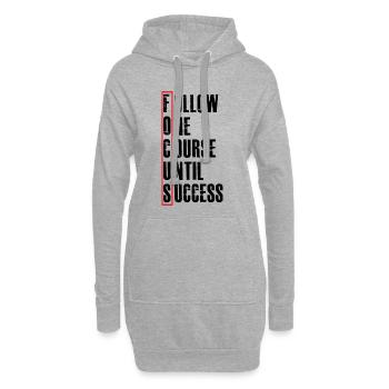 suivre un cours jusqu'à - Sweat-shirt à capuche long Femme - gris chiné - Devant