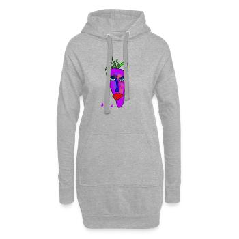 Neon Portrait Farbexplosion - Hoodie-Kleid - Grau meliert - Vorne