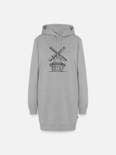 Windmühle - Hoodie-Kleid - Grau meliert
