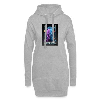 Code & Logic Cyberpunk Tech Brain T-Shirt - Sweat-shirt à capuche long Femme - gris chiné - Devant