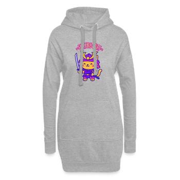 CHATMOURAÏ - Kawaii Katzenhumor - Hoodie-Kleid - Grau meliert - Vorne