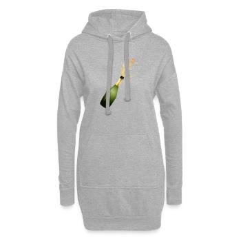 Bouteille de vin mousseux – Illustration de fêtes et de célébrations - Sweat-shirt à capuche long Femme - gris chiné - Devant