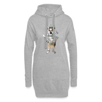 Katta der Beat aus dem Busch - Hoodie-Kleid - Grau meliert - Vorne