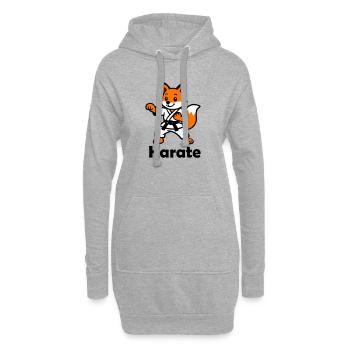 Karate Fuchs - Hoodie-Kleid - Grau meliert - Vorne