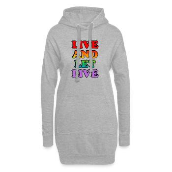 Regenbogen Leben und leben lassen LGBT Pride Tee - Hoodie-Kleid - Grau meliert - Vorne