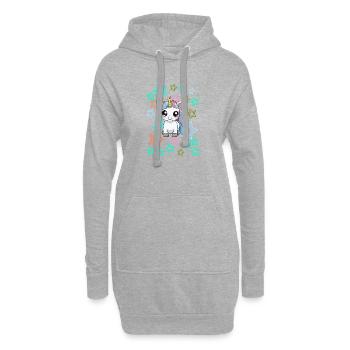 Cheval rétro des années 60 pour enfants, licorne mignonne - Sweat-shirt à capuche long Femme - gris chiné - Devant