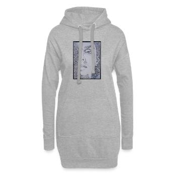 Portrait des lignes - Sweat-shirt à capuche long Femme - gris chiné - Devant