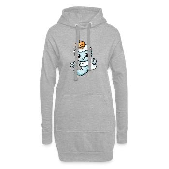 Hippocampe Halloween fantôme - Sweat-shirt à capuche long Femme - gris chiné - Devant