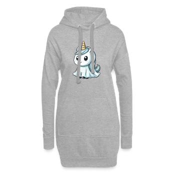 Licorne Halloween fantôme - Sweat-shirt à capuche long Femme - gris chiné - Devant