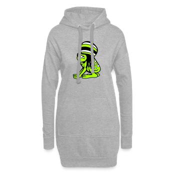 Frosch Reggae Musik Rasta Haare Mütze Jamaika Fun - Hoodie-Kleid - Grau meliert - Vorne